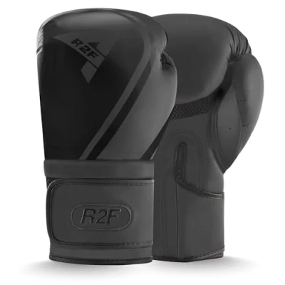 Image of R2F Boxing Gloves, Pro Training Sparring, Leather, Muay Thai MMA Kickboxing, Punching Bag Gloves Focus Pad Mitts, Men Women Adult 10oz, 12oz, 14oz, 16oz