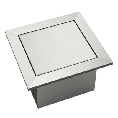 Image of WEITINGKKK Stainless Steel Trash Chute Lid, Countertop Built in Kitchen Cabinet Can,Square Waste Lid Recessed Balance Flap Cover,Stainless Container Cover,
