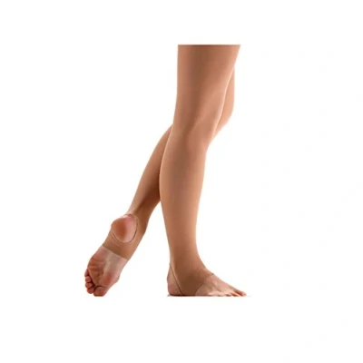 Image of Mytoptrendz® Girls Opaque Stirrup Foot Dance Tights Soft Stretch Matte (Age 9 11, Tan)