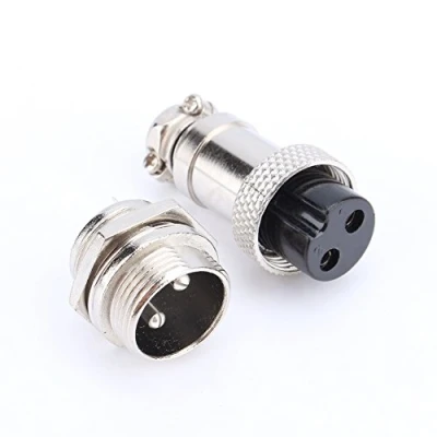 Image of 1 Set GX16 Aviation Plug Socket 2 Pin Screw Type Male Female Metal Wire Connector
