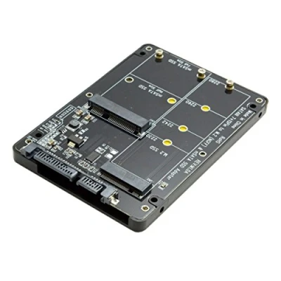 Image of Cablecc 2 in 1 Combo M.2 NGFF B key &amp; mSATA SSD to SATA 3.0 Adapter Converter Case Enclosure