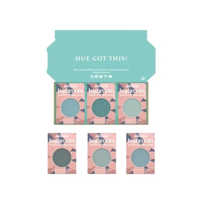 Image of Rust Oleum Bathroom Cabinet Paint in Satin Finish Ocean Blues Tester Box
