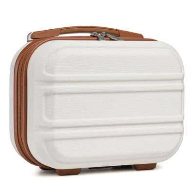 Image of Kono Vanity Case ABS Hard Shell Makeup Box Organiser Beauty Make up (12&quot;, Cream White)