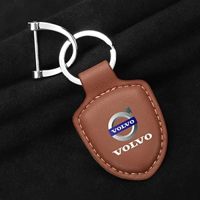 Image of JJRY Car Keychain Genuine for Volvo XC60 XC90 S90 S60 V90 V60 Keyring Key Chain Holder Accessories,Brown style