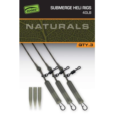 Image of Fox Naturals Submerged Heli rig Leaders 40lb (3 pieces) Carp