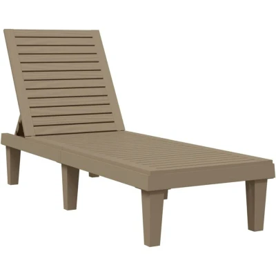 Image of vidaXL Sun Lounger Light Brown 155x58x83 cm Polypropylene