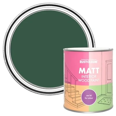 Image of Rust Oleum Green Interior Wood Paint in Matt Finish The Pinewoods 750ml