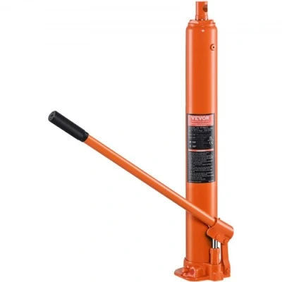Image of VEVOR Hydraulic Long Ram Jack, 4 Ton Engine Hoist Cylinder with Single Piston Pump And Flat Base, for Lift Hoists, Garage/Shop Cranes, Mechanical, Farm