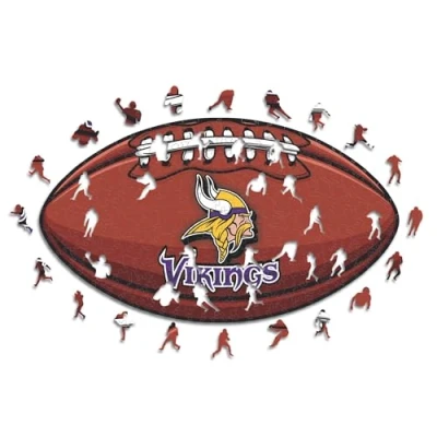 Image of Iconic Puzzles, Minnesota Vikings crest, 100% eco sustainable wooden puzzle with official license, size S, 150 pieces