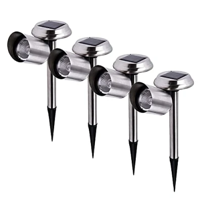 Image of Ex Pro 4 Pack LED Solar Spotlights, Outdoor Garden Landscape Light Lamp, IP65 Waterproof, Auto On/Off, for Patio Path Driveway Walkway