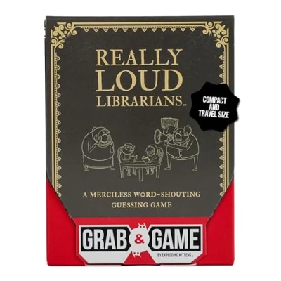 Image of Exploding Kittens Really Loud Librarians Grab &amp; Game 2+ Players Ages 8+ 15 Minutes to Play Travel Sized Word Shouting Party Game, Family Night, Kid and Adult Card