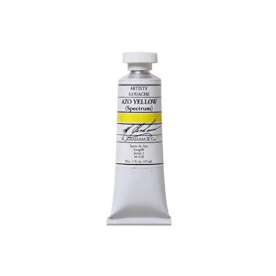 Image of M. Graham 30ml Tube Gouache Paint, Azo Yellow (Spectrum)