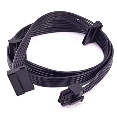 Image of Gintai of power supply cable for PCI E 6pin 1 to 3 SATA 15pin Corsair CX850M CX750M CX600M