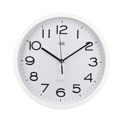 Image of Trevi OM 3302 S Wall Clock, Diameter 30 cm, Silent Sweep Movement, White