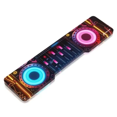 Image of ATTACK SHARK 68 Keys CNC Acrylic Keyboard Wrist Rest,Transparent Palm Rest, 60% Layout Gaming Mechanical Ergonomic Support for Offices, Homes, Anti Slip Base Colourful Pink