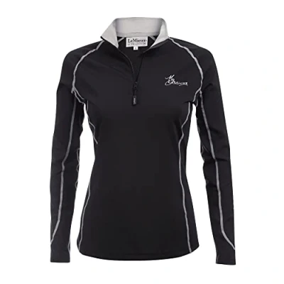 Image of LeMieux Women’s Base Layer Top Long Sleeve Athletic Thermal Shirts Equestrian Apparel &amp; Gear for Horseback Riding (Black/UK16)