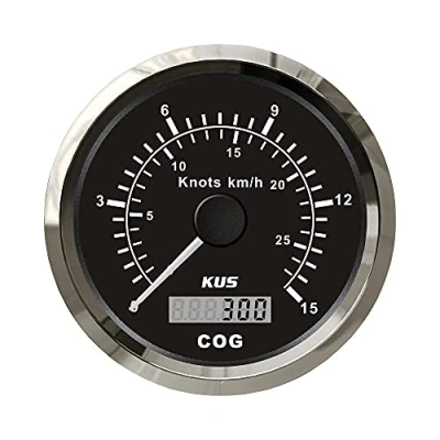 Image of KUS Universal GPS Speedometer 15Knots 28KM/H Speed Gauge For Boat Yachts 85mm With Backlight (Black) 9 32V