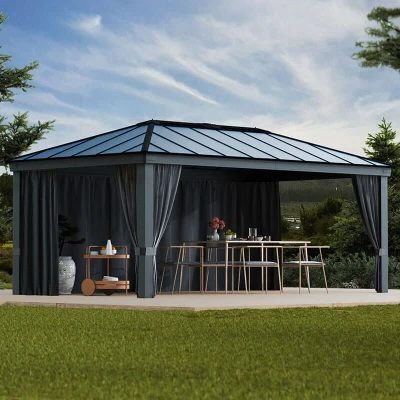 Image of Palram Canopia Gazebo Curtains Set for Dallas 6100 Garden