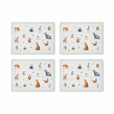 Image of Wrendale Designs Set of 4 Large placemats, Multi Coloured