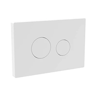 Image of nuie MDPP06R Ceramics Accessories Round Push Button Plate for Pneumatic Dual Flush, 70mm x 99mm, Matt White