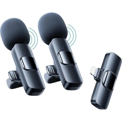 Image of Wireless Lavalier Microphone for iPhone,Mini Lapel Mic with Noise Reduction,Microphone Video Recording, Vlogging, TikTok, YouTube