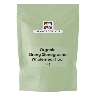 Image of Organic Strong Stoneground Wholemeal Bread Making Flour 1kg by Manor Springs