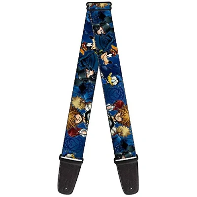 Image of Buckle Down GS WDY212 Guitar Strap Kingdom Hearts 6 Character Pose/Dark Blues 2&quot; Wide 29 54&quot; Length