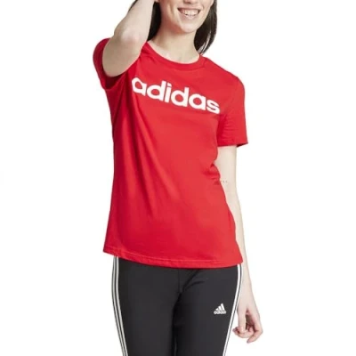 Image of adidas Sportswear Essentials SLIM Print Tshirt, Women&#039;s, Size: XS, Better scarlet