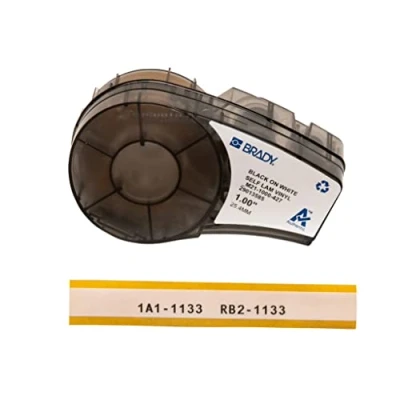 Image of Brady Self Laminating Vinyl Tape for BMP21 PLUS; LAB; BMP21, 25.40 mm x 4.30 m, Black on White, Translucent/White