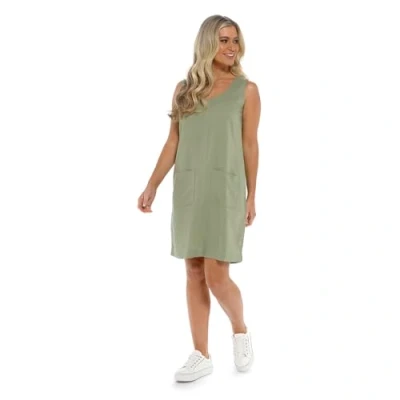 Image of undercover lingerie Ladies Linen Shift Dress LN761A Light Khaki 20