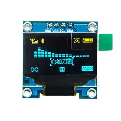 Image of HiLetgo 0.96&quot; I2C IIC Serial 128X64 OLED LCD Display 4 Pin Font Color Yellow &amp; Blue