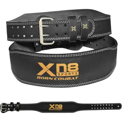 Image of Xn8 Sports Weight Lifting Belt 4 6&#039;&#039; Padded Lumbar Back Support Leather Gym with 10 Adjustable Holes Ideal for Weightlifting, Powerlifting, Deadlift, Squat &amp; Strength Training Men Women
