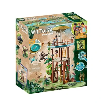 Image of Playmobil Wiltopia 71008 Research Tower with Compass and Toy Animals, Sustainable for Children Ages 4+