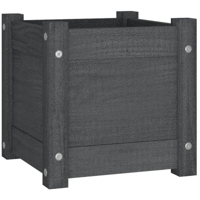 Image of vidaXL Garden Planter Grey 31x31x31 cm Solid Pinewood