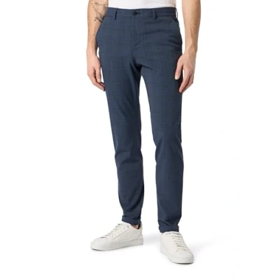 Image of SELETED HOMME Men&#039;s Slhslim Robert des Flex 175 Pants Noos Trousers, Blue Depths/Checks:Navy, 32 W/34 L