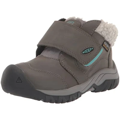Image of Keen Kootenay WP Unisex Winter boots for kids, Size: 9k, Grey Leather and textile