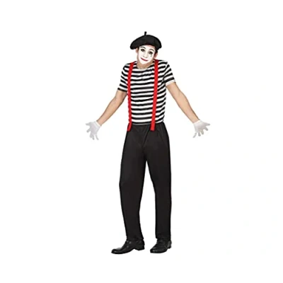 Image of Atosa 26519 Costume Mime Man M L Black Carnival, Men