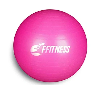 Image of FFitness Swiss Ball, 95cm, Pink Total Body Balance Ball for Yoga, Pilates, Fitness, Pregnancy, Strengthening, Gymnastics, Anti Burst
