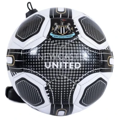 Image of Hy Pro Officially Licensed Newcastle United F.C Skills Trainer Solo Practice Training Aid, Black &amp; White, One Size, NUFC, Unisex for Kids and Adults