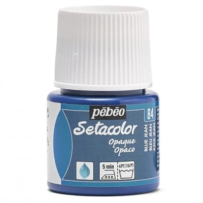 Image of Pebeo Setacolor Opaque Fabric Paint 45 Milliliter Bottle, Blue Jean,Blue Jean