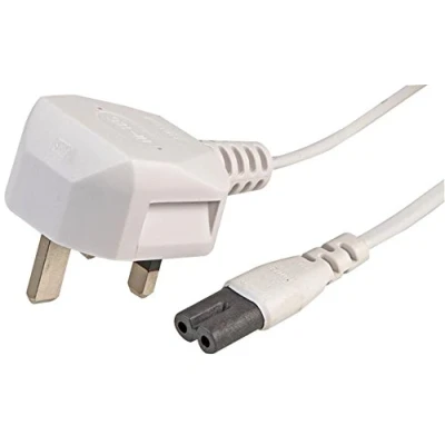Image of Pro Elec PEL00422 UK Plug to IEC C7 Figure 8 Power Lead, 1 m, White
