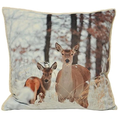 Image of Riva Paoletti &quot;Mother and Fawn&quot; Cushion Covers, Cream, 50 x cm