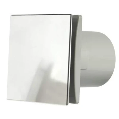 Image of Manrose DECO100H 4&quot; 100mm Humidity + Timer Chrome Extractor Bathroom Shower Fan (Chrome Timer)