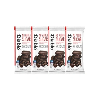Image of Diablo Dark Chocolate with Sweetener Sweetened by Maltitol Sugar Free 85g (Pack Of 4)