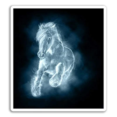 Image of 2 x 10cm White Spirit Horse Vinyl Stickers Pony Girls Sticker Laptop #17664 (10cm Tall)