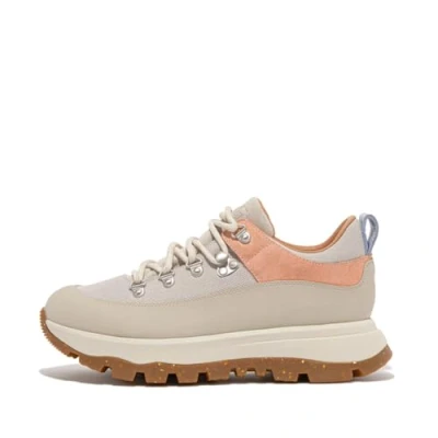 Image of Fitflop Women&#039;s NEO D HYKER Canvas/Suede Walking Trainers Hiking Shoe, Clay Grey, 9 UK