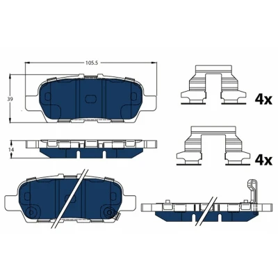 Image of D1M60CY70B Brake pad set TRW GDB3508BTE with acoustic wear warning accessories NISSAN: Leaf I, NV200 Box Body / Estate, Evalia Minibus