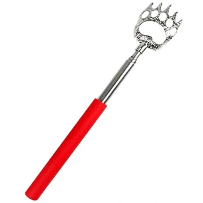 Image of Bear Claw Back Scratcher Metal Extending Extendable Massager Head Portable Telescopic Summer Gift UK Free P&amp;P (RED)