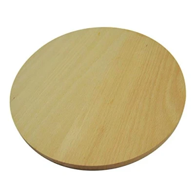 Image of Wooden World Round Beech Wood Double Sided Cutting Board, 45 cm, Holzfarbe