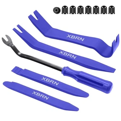 Image of XBRN Auto Trim Removal Tool Kit,13 Pcs Car Panel Door Window Tools Kit,Auto Clip Fastener Remover Pry Set Blue
